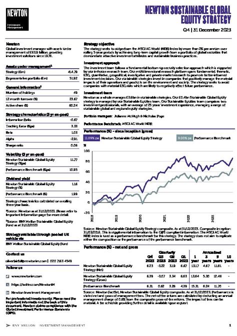 Sustainable Global Equity Fund Strategy Summary Q1 2021